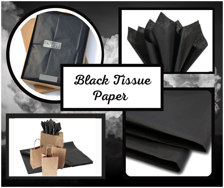 FirstForPaper's tweet image. Have you seen our ever-expanding tissue paper collection? This black paper gives a touch of sophistication to your crafts or products.   #tissuepaper #tissuepapercrafts #tissuepaperart #blacktissues