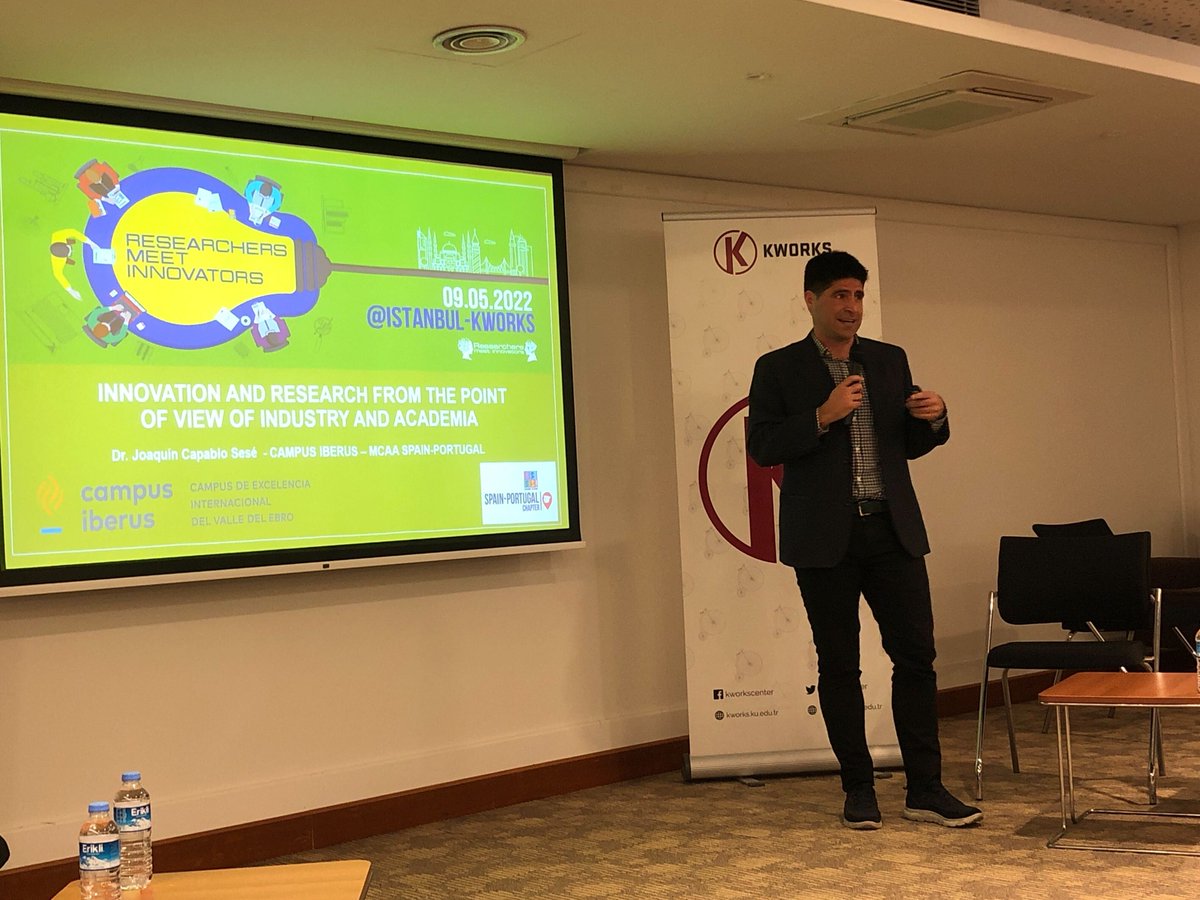 bsb_mcaa's tweet photo. The second session is now begin! Joaquín Capablo @JCapablo from @SpainPortugalMC is now presenting "Innovation and Research from the Point of View of Industry and Academia" #ResearchersMeetInnovators2022 #MCAA #TurkeyChapter #BSBWorkingGroup #SpainPortugalChapter #KWORKS https://t.co/cs0QKt6oOJ