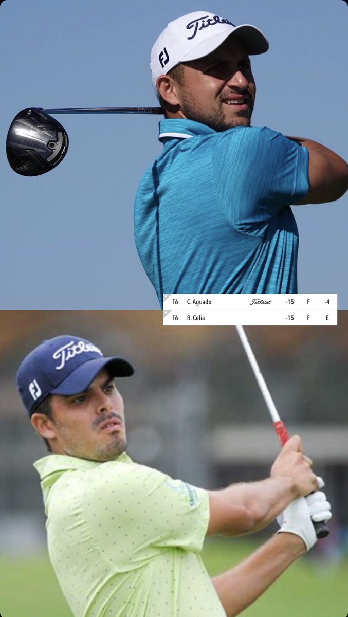 NacionGolf's tweet photo. Terminó otra semana de #golf y buena participación colombiana, especialmente en el @PGATOURLA.
#CamiloAguado y @pipocelia terminaron sextos en el #QuitoOpen con un total de -15. Fueron los únicos dos en superar el corte. https://t.co/9FtGQsX9Vs