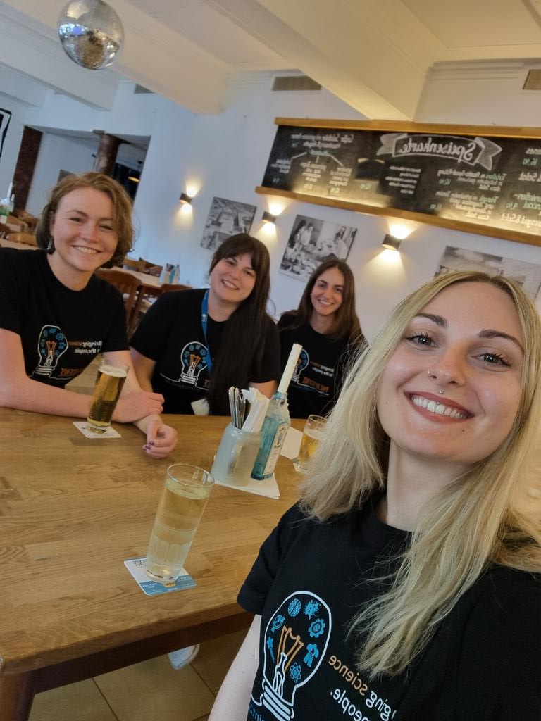 The <a href="/pintofscienceDE/">Pint of Science Germany e.V.</a> will start at 18:00 and we are all super excited🥳
In case you don't have a ticket come over, there are still free spots!
We are all waiting for you🍻🥳
<a href="/EParasyraki/">Eleftheria Parasyraki</a>
@Tunphie 
<a href="/corneliarueckle/">Cornelia</a>
#pint22 #pint22DE
