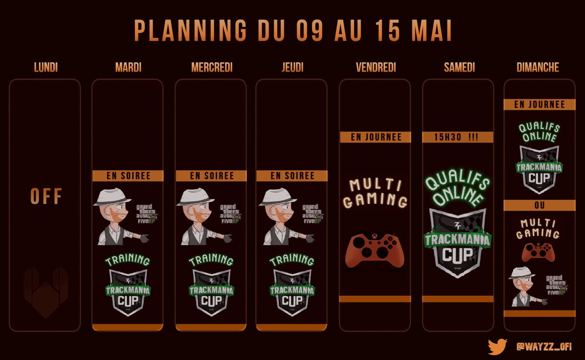 Wayzz_ofi's tweet photo. Yo Twitter ça va ?
Je me badigeonne de cortisone là tête et on se retrouve en live mardi ! 

En attendant voici le planning de la semaine avec la #TMCUP2022 le week end !! #TeamNoWay 🧡 https://t.co/sRwOLpg7Fg
