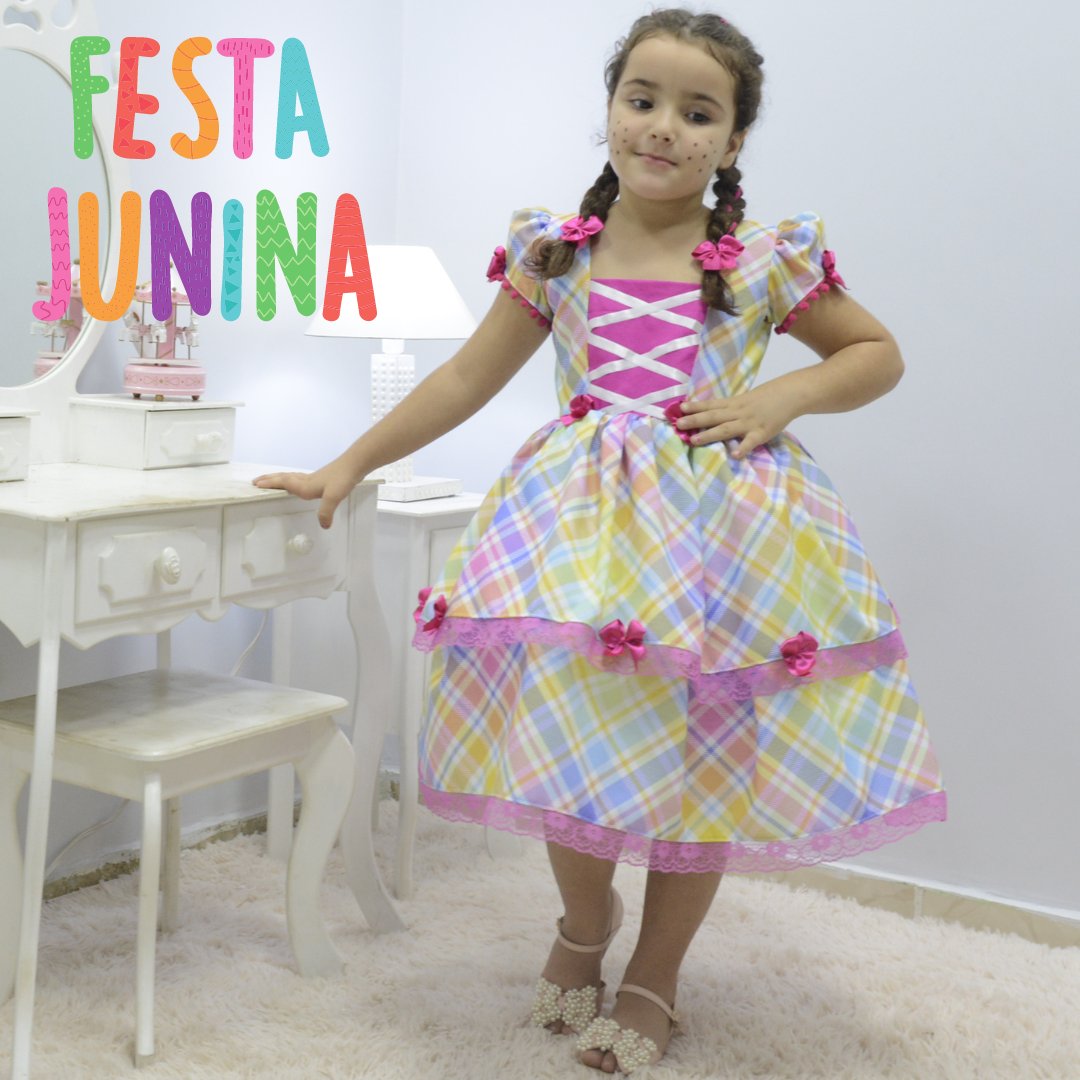 Vestido de Quadrilha - Xadrez Festa Junina