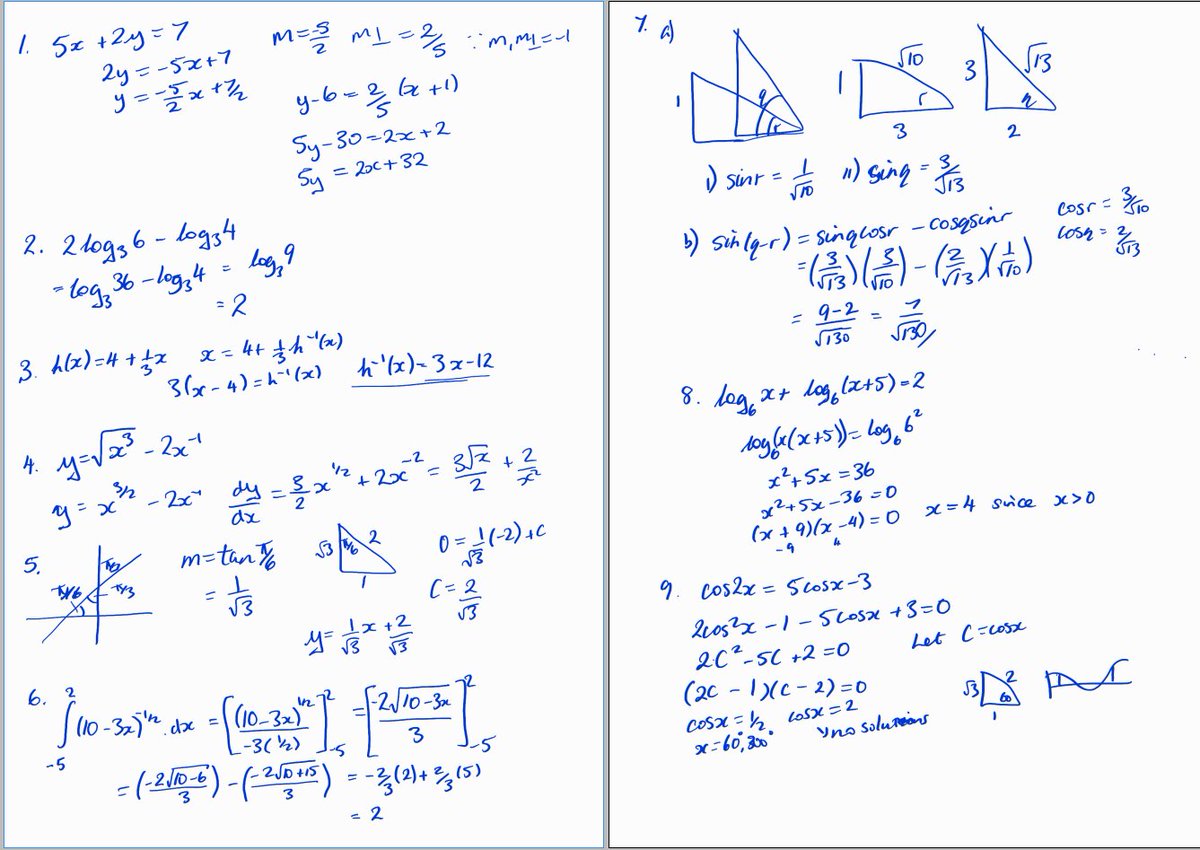 physimatician's tweet photo. #highermaths paper 1 solutions (unofficial) https://t.co/aaXWomf8BL
