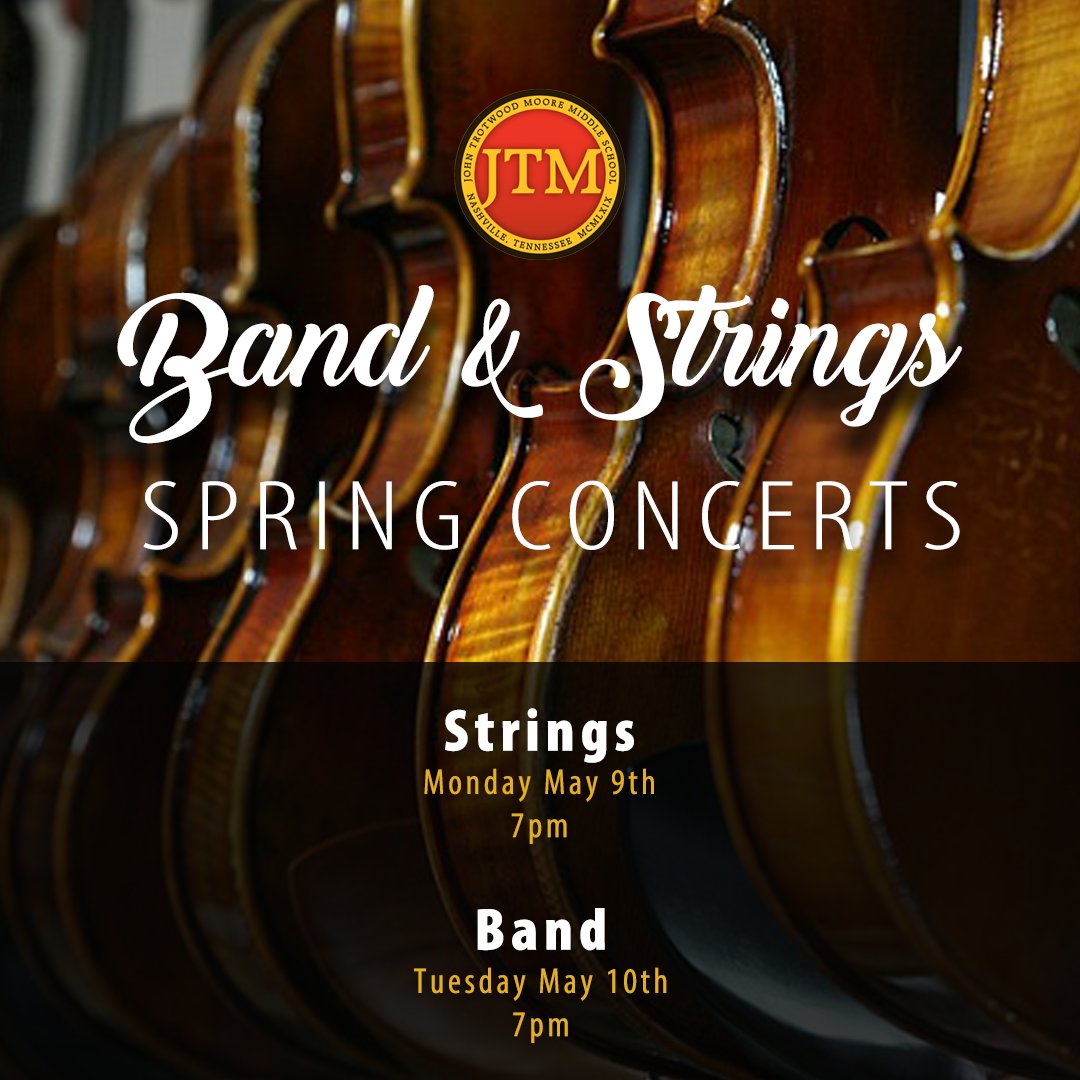 JTMooreMS's tweet photo. Don’t forget, tonight and tomorrow, the Band & Strings Concerts will be taking place in the JTM Auditorium. Tonight, Strings will perform at 7pm, and tomorrow, Band will be performing at 7pm. Come out and support your Matadors! #MatadorNation #MooreMusic 🎶❤️💛 https://t.co/NpPU0PYDnh