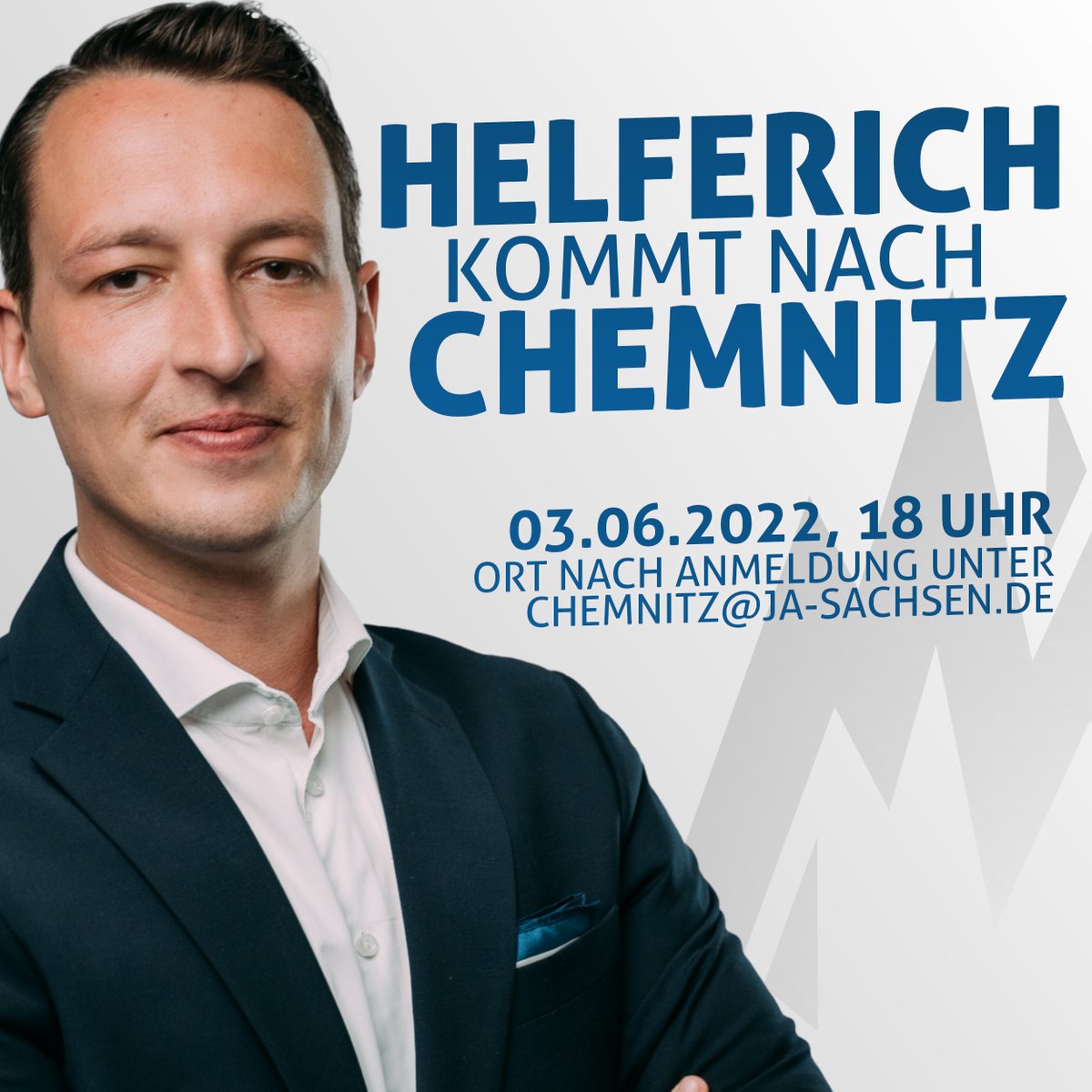 Am 03.06.2022 kommt <a href="/MatthiasMdb/">Matthias Helferich MdB</a> nach Chemnitz. Wir freuen uns über Anmeldungen unter chemnitz@ja-sachsen.de oder per Direktnachricht 🍻🇩🇪