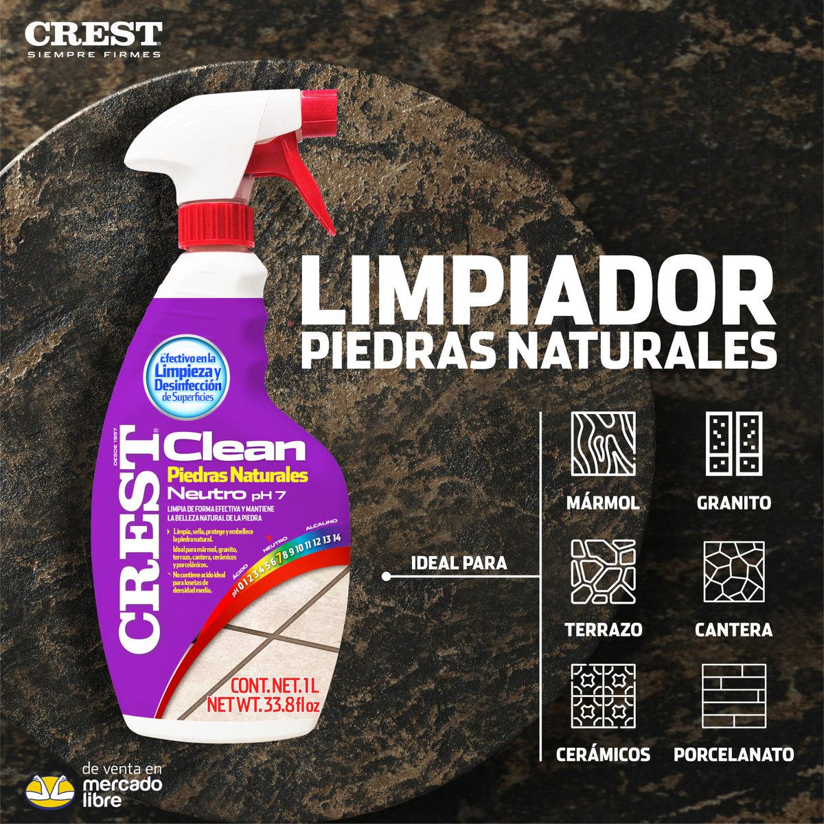 CRESTMx's tweet photo. El mantenimiento profesional que tus superficies naturales necesitan #CRESTClean Piedras Naturales.

De venta en https://t.co/bEvosU7Tx0 

De venta en #MercadoLibre
#CREST #SiempreFirmes https://t.co/1vm549LbN5
