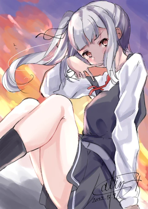 お久しぶりです!!

#艦これ版深夜の真剣お絵描き60分一本勝負
#艦これ版真剣お絵描き60分一本勝負_20220509 #艦これ 