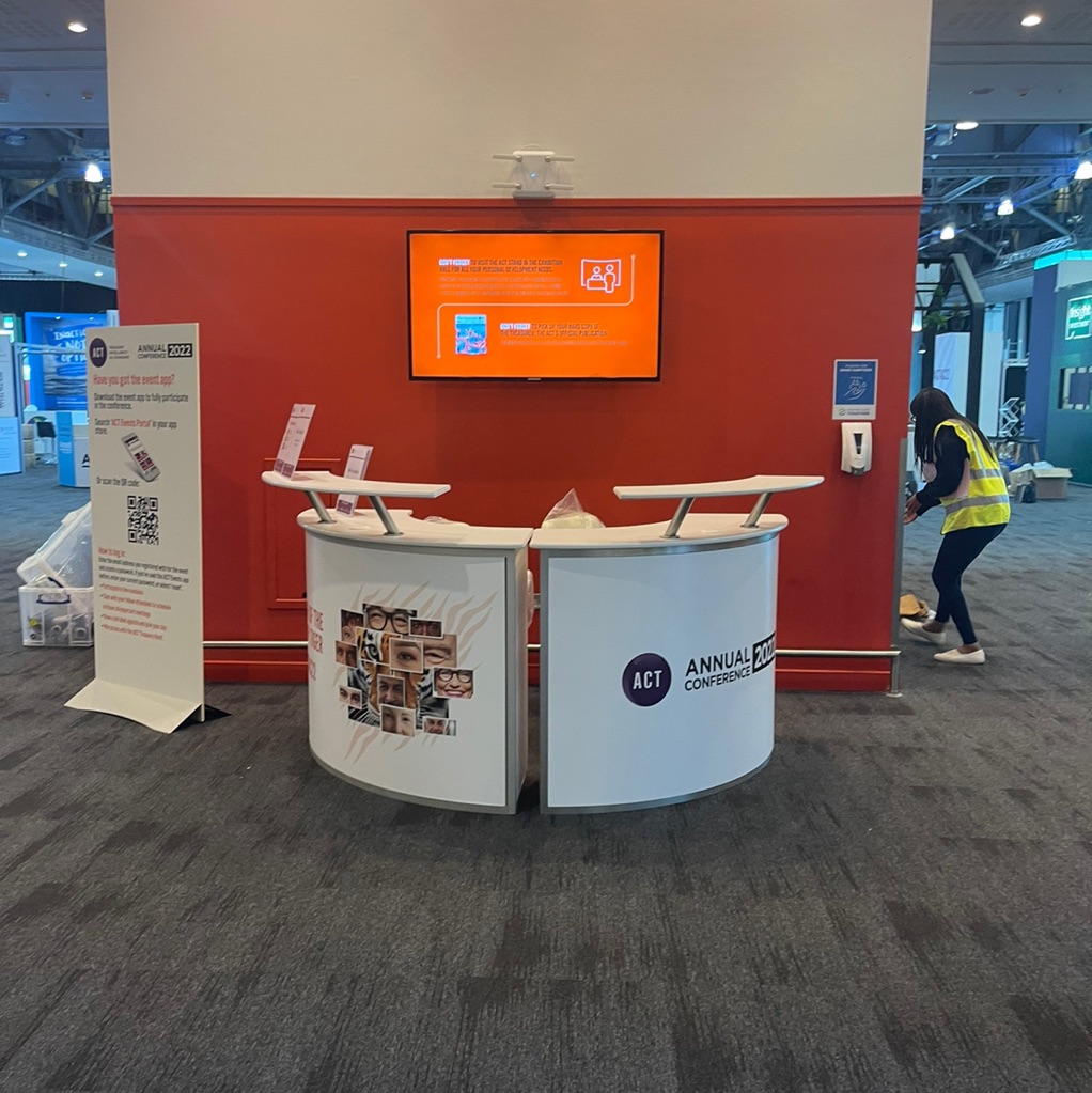 actupdate's tweet photo. Getting ready behind the scenes in Liverpool ahead of the ACT Annual Conference. Join the conversation at #ACTAC22 https://t.co/0ZxK13nd9X