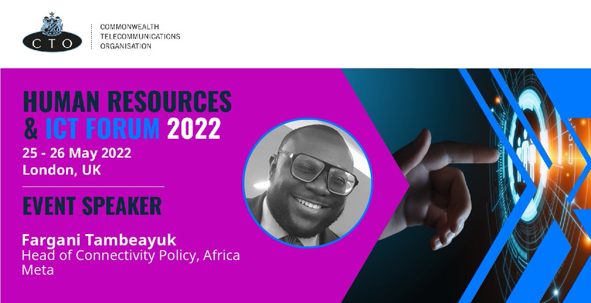 We are honoured to have Fargani Tambeayuk, Head of connectivity policy <a href="/facebookapp/">Facebook App</a> speak at our Annual HR&amp;ICT forum on 25 – 26 May. He will present a case study on The Metaverse in the Workplace.

For more info visit our website: bit.ly/3KS0J0x
#commonwealth #ctohr