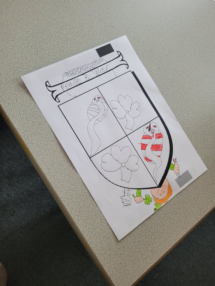 We have been learning about Heraldry today in Humanities club. The students have been designing their own coat of arms.