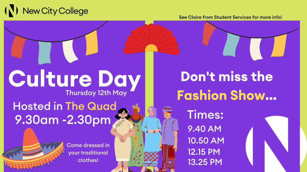 Who’s getting ready for Culture Day? It’s going to be the biggest event ever! We have so much on offer and you won’t want to miss it! 

#cultureday #fashionshow #culturalfoods #culturalclothes #music #dj #enrichment #drums #party