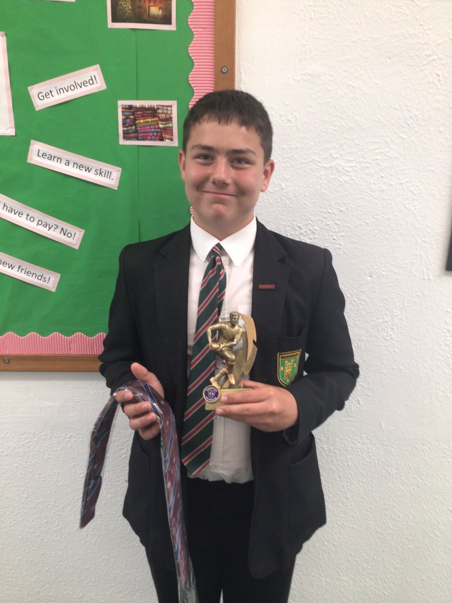 We are very proud of Ben in Year 7 who was awarded ‘players player of the year’ for the U12 team <a href="/EveshamRFC/">Evesham Rugby Club</a> junior awards evening on Friday.  He received a super trophy and a club tie to wear with pride! #celebratingexcellence #sportingachievements #teamsports
