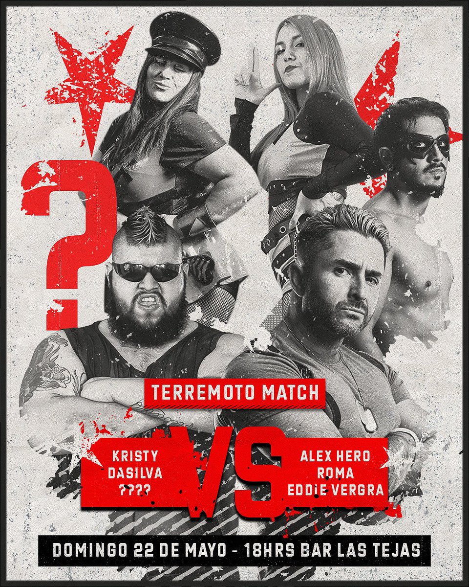 Romaluchadoracl's tweet photo. Este 22 de Mayo en Bar Las Tejas se hará una apuesta, si mi familia pierde (Eddie Vergara, Alex Hero y yo) los fans ganarán 100 terremotos, pero eso no va a pasar 😘 pueden comprar sus entradas aquí: https://t.co/sRpHFRx5w6 https://t.co/dn5kdAZJmT