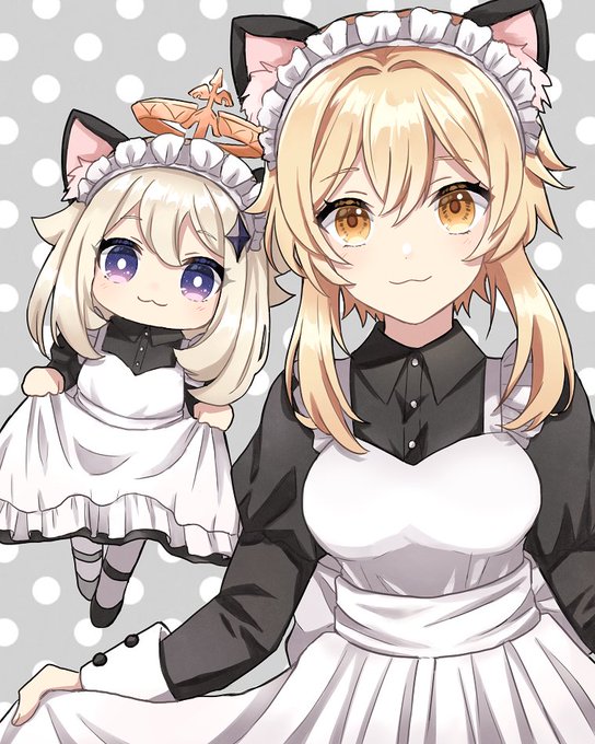 メイドの日① 蛍ちゃんとパイモン😺
#GenshinImapct #原神 #lumine 