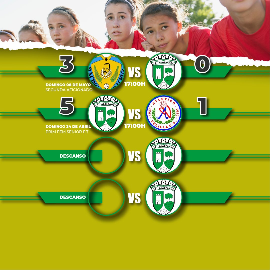 Hoy es lunes, y... eso significa que ya os traemos los resultados de este fin de semana 🎉

😎⚽😎⚽😎⚽😎⚽😎⚽😎⚽

¡Muy contentos por el trabajo de nuestros jugadores otra jornada más!

#cfalalpardo #obligaciónporaprenderilusiónporganar #alalpardo #partidosalarpardo