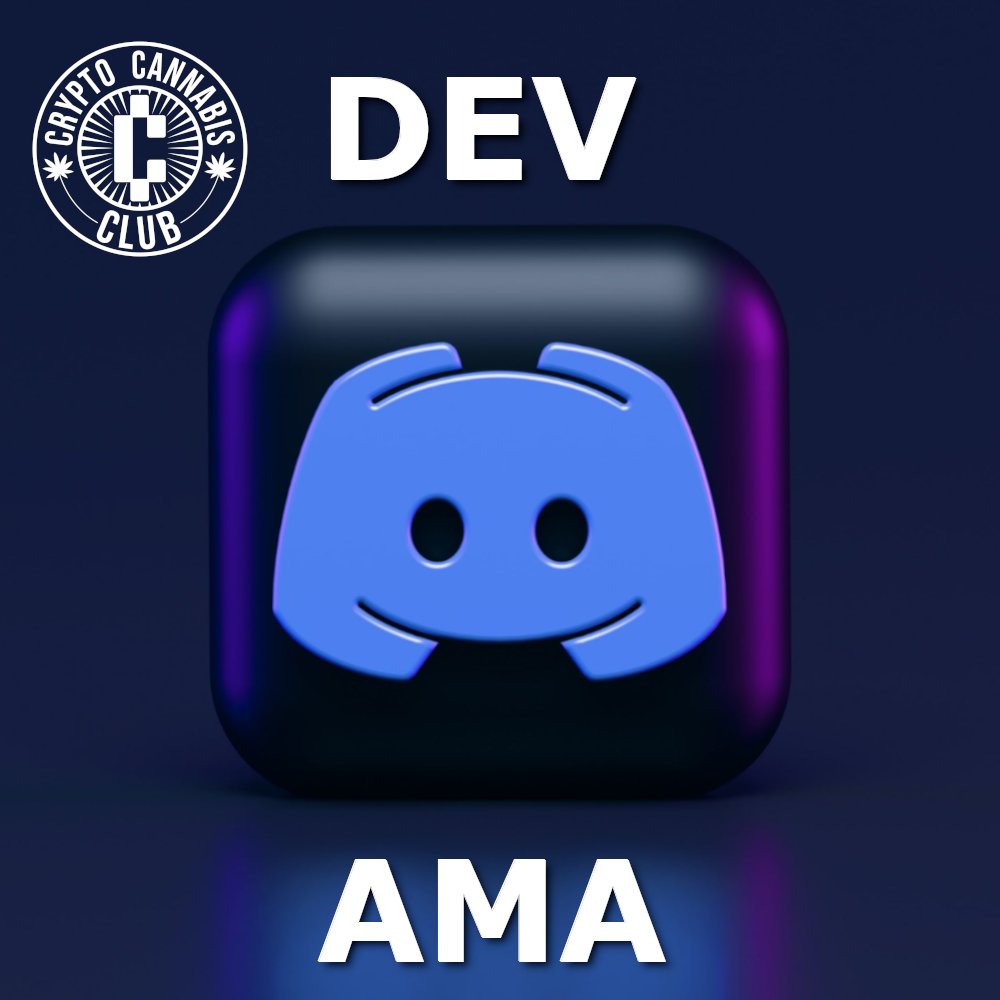 CryptoCannaClub's tweet photo. AMA with @m0ther_io game dev Antonio Meic and our CEO @reyito 

5.10.22

CCC Discord stage 7:30 PM EST
#CCC #Tokertakeover https://t.co/oj2MH33sQW