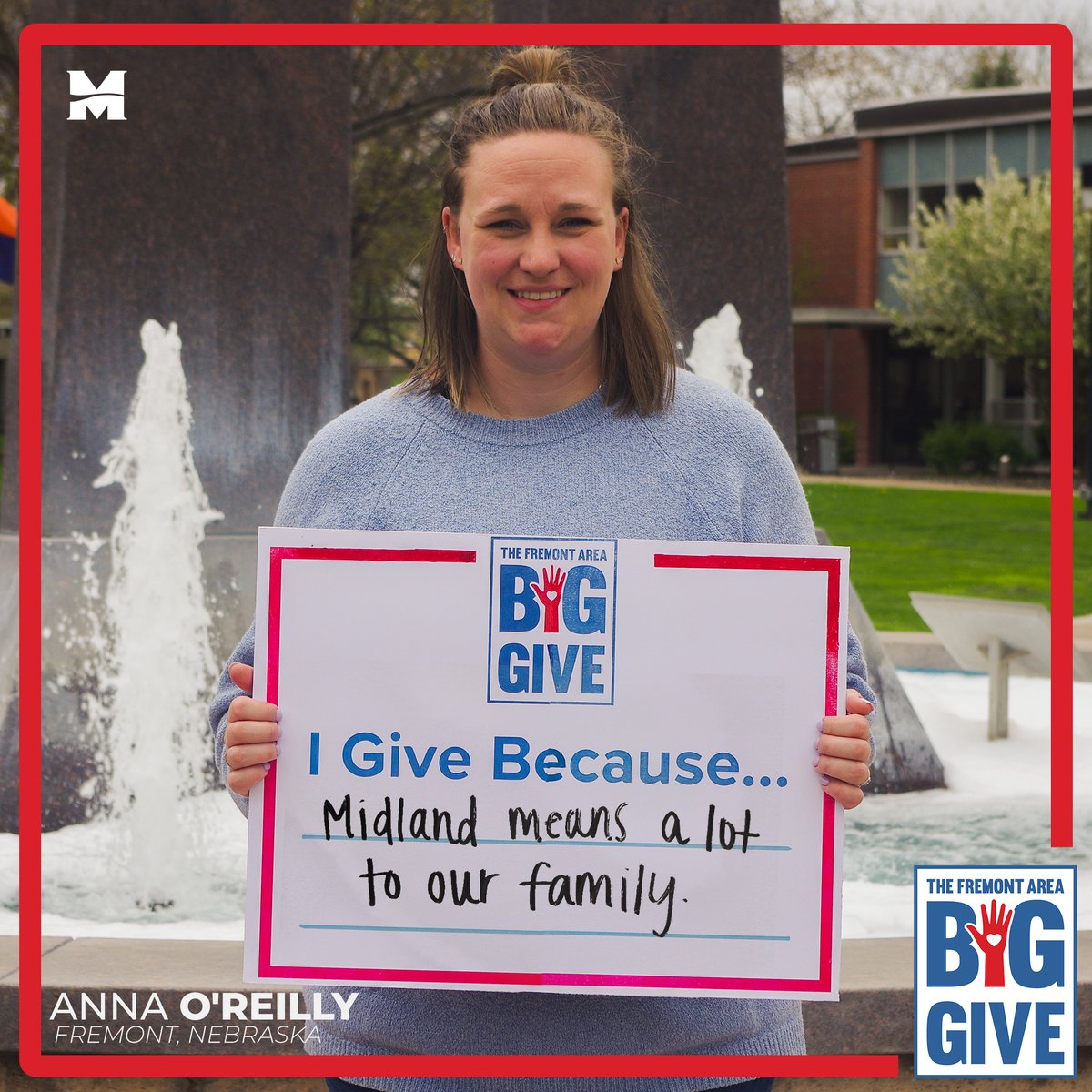 MidlandUAlumni's tweet photo. Early giving is OPEN for Fremont Area Big Give, and Midland University would love to have your support! Visit https://t.co/QLvtLyYkvT to make a donation, or share why you give to be entered to win $250 from @facfoundation to donate to a non-profit of your choice. #WhyIGive #FABG https://t.co/nKpaPezhJA