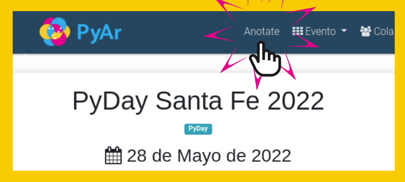 python_sfe's tweet photo. ¿Ya te anotaste para el PyDay? ¡Tu preinscripción nos ayuda a que el día del evento no falte nada!

1. Entrá a https://t.co/RefZ8EEcEf

2. Dale click a Anotate

3. Creá una cuenta con tus datos https://t.co/RcVP7mBl9f