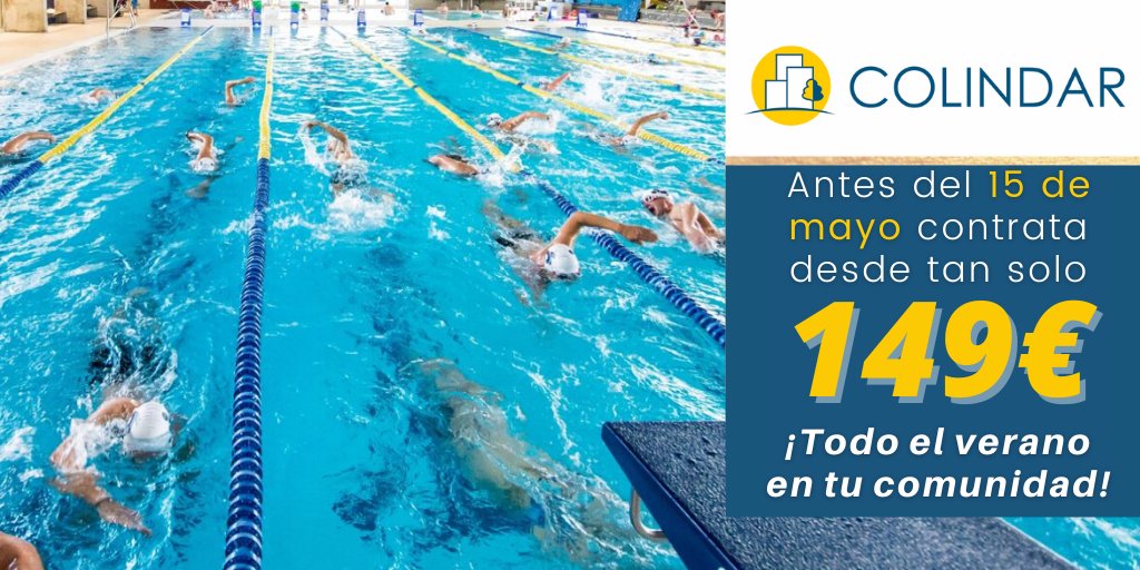 ¿Preparando tu piscina para verano? 🌊 Aprovecha y contrata antes del 15 de mayo ¡Te guardamos el precio del año pasado!

colindar.com/promocion-pisc…

#piscinacomunitaria #comunidaddevecinos #ofertadelasemana