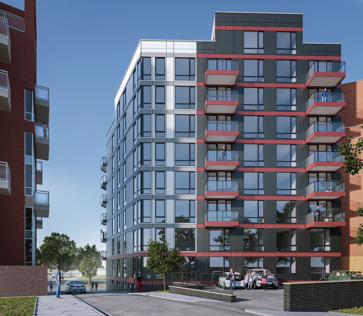 DextallTech's tweet photo. Sneak Peek of how our 116th str. β Queens NY project will look like this summer. Installations have just began! #prefabricatedwall #prefabricatedexterior #facades #exteriorarchitecture #exteriorwall #modular #architectanddesign #design #techconstruction #development #BIM https://t.co/sO89yZBCuL
