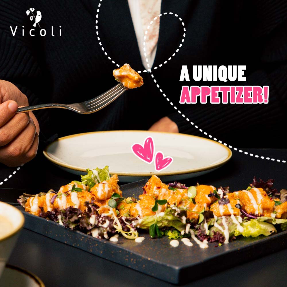 Our delicious Pollo Buffalo is everyone’s favorite starter.

محبوبة الجماهير، البولو بوفالو.
.
#Vicoli #ksa #saudiarabia #saudifoodies #saudilife #riyadh #khobar #riyadhrestaurants #khobarlife #italian
.
#المملكة_العربية_السعودية #فيكولي #الرياض #الخبر