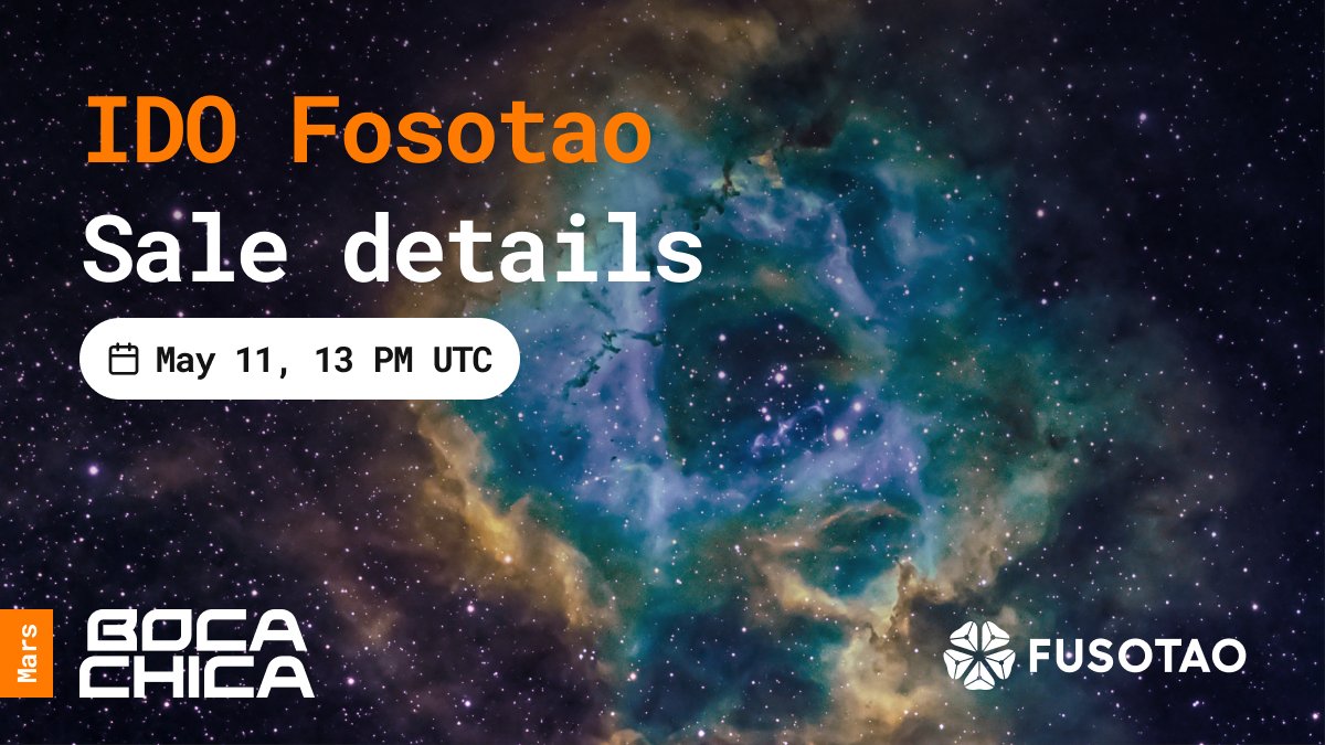 👉 <a href="/FusotaoProtocol/">lowMcinvestor</a>
 Sale is almost here!

🗓11th May 13:00 UTC!

🟥Want to know more about Fusotao and upcoming sale? 

Click HERE medium.com/boca-chica/fus…