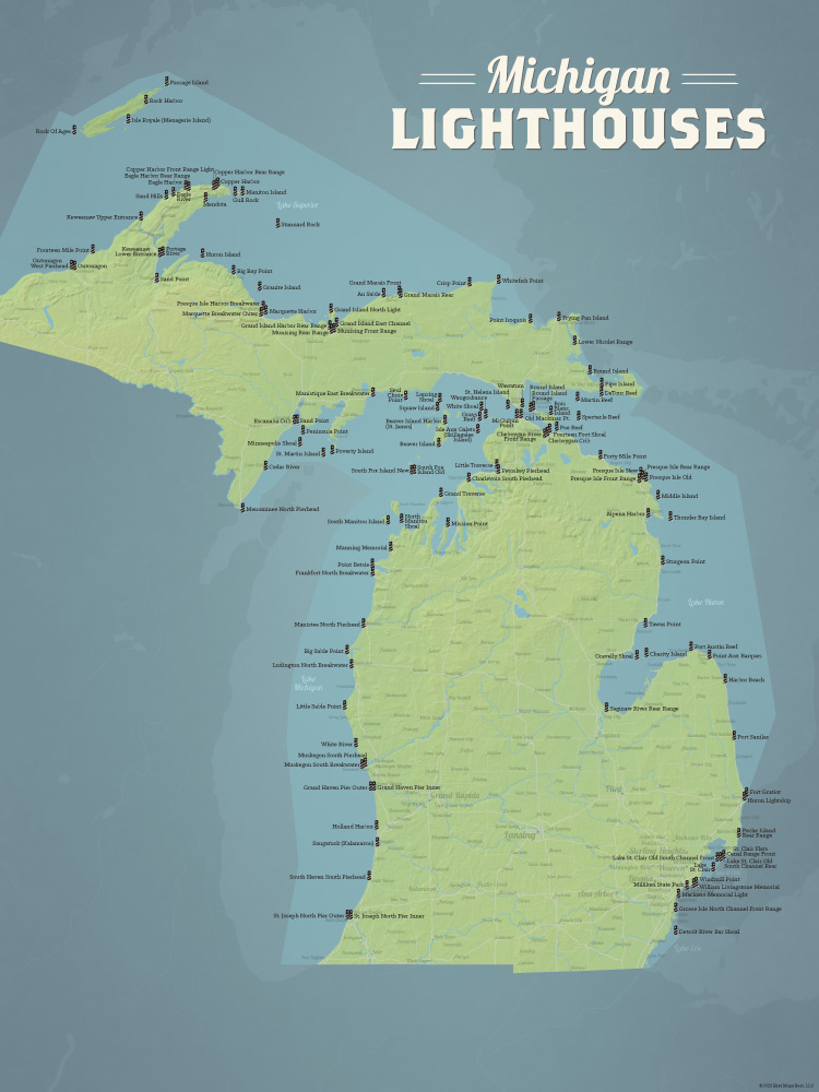 BestMapsEver's tweet image. Here's a new map featuring #Lighthouses in Michigan:
bestmapsever.com/products/michi…