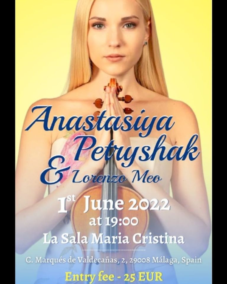 cenecmalaga's tweet photo. Feliz primer fin de semana de Mayo 🌻🌼🌸
Hoy queremos compartir con vosotros y vosotras este evento #solidario  🎼 de la violinista ucraniana  Anastasiya Petryshak 
📅 1 de Junio
💛💙 Concierto benéfico por Ucrania
#conciertosolidario #malaga #violin #conciertoporlapaz #music https://t.co/CojDehJhc1