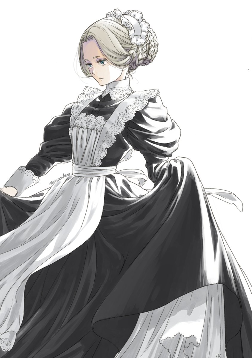 ネーム終わらなくて新規絵描けなかったので血涙を流しながら過去メイド絵です #メイドの日 