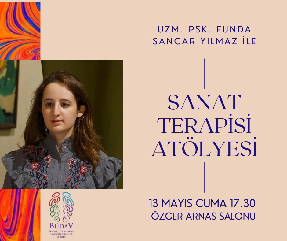 BUDAVofficial's tweet photo. Herkese merhabalar!
13 Mayıs Cuma saat 17.30'da Uzman Psikolog Funda Sancar Yılmaz ile Sanat Terapisi Atölyesini gerçekleştireceğiz. Baharın geldiği şu günlerde iyi-oluşumuza iyi gelecek bir etkinlik ile Güney Kampüs Özger Arnas Salonu'nda buluşuyoruz🌿 https://t.co/MQXIYpBiu7