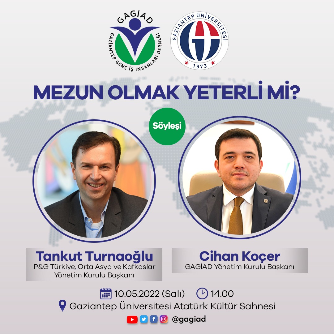 ttotarget's tweet photo. @Gagiad tarafından düzenlenecek olan; iş insanlarının ve başarılı şirketlerin hikayelerini geleceğin girişimci adaylarına, yöneticilerine ve iş hayatına atılacak tüm öğrencilere aktararak farkındalık yaratmayı amaçlayan “Mezun Olmak Yeterli Mi? söyleşisine davetlisiniz.#targettto https://t.co/0EhGc7d6EO