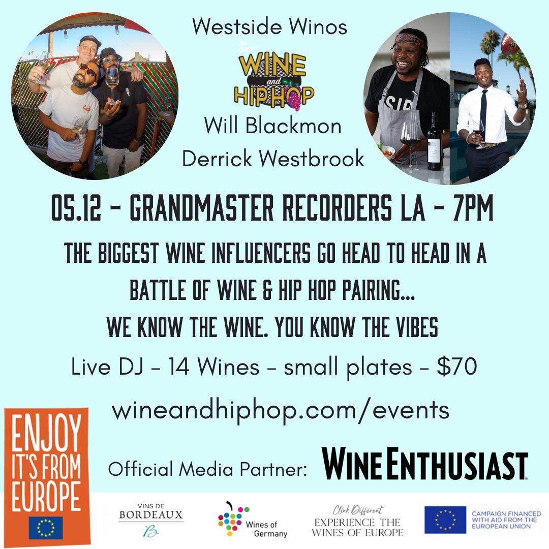WineEnthusiast's tweet photo. Near LA? Join @RealWolfOfWine and the Westside Winos: @WillBlackmon and @DCWestbrook_ for a battle to find the perfect Wine & Hip Hop pairing!
Plus, taste 14 wines from @BordeauxWines and @GermanWineUSA. #ClinkDifferent
Grab tickets here: https://t.co/0tngYnzEnI https://t.co/D5w3alO7zL