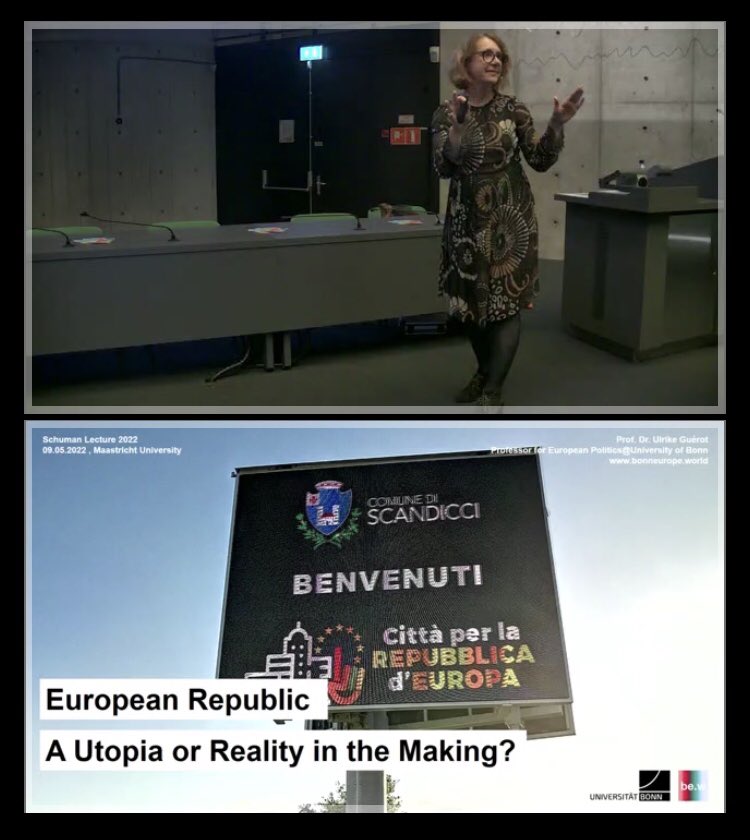 bonneuropeworld's tweet photo. @Unimaas, @uitMaastricht and @_StudioEuropa thanks for having @ulrikeguerot! It was a pleasure talking about the future of Europe - and maybe Maastricht will soon become a city of the European Republic @AnnemariePenn ? https://t.co/wwPkf4hDEK