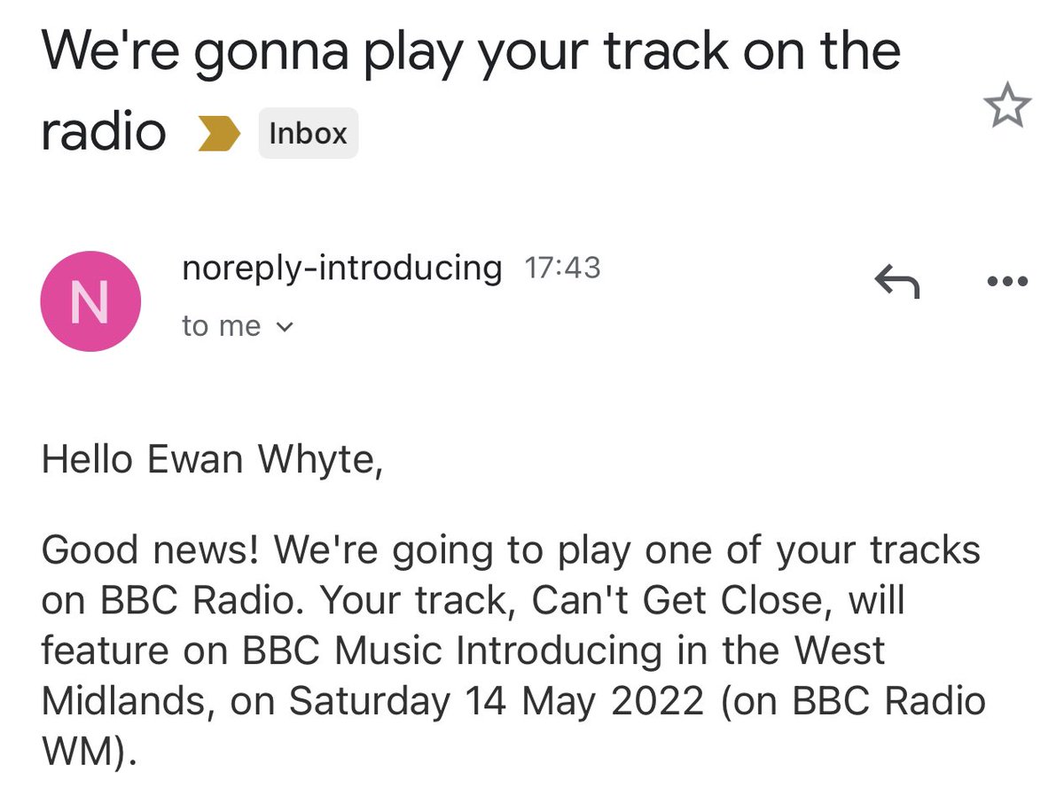 Today is a good day!! Thanks for the love @bbcintrowm ✨🤘🏼✨