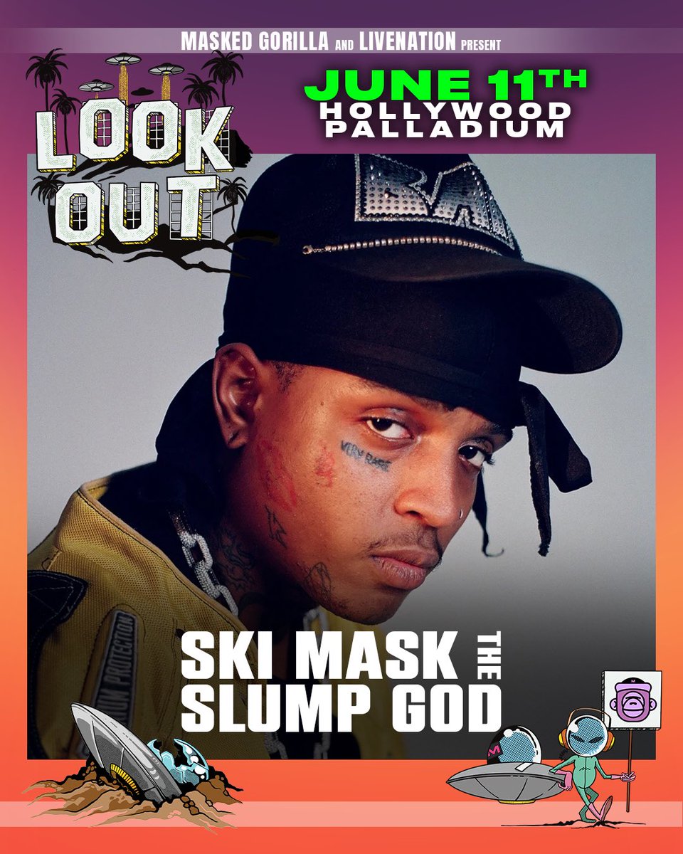 MaskedGorilla's tweet photo. Lookout Fest is June 11th! Who else should we add to the lineup? 

👀https://t.co/XjbP0Qgv1b👽 https://t.co/4IUdHxzDJl