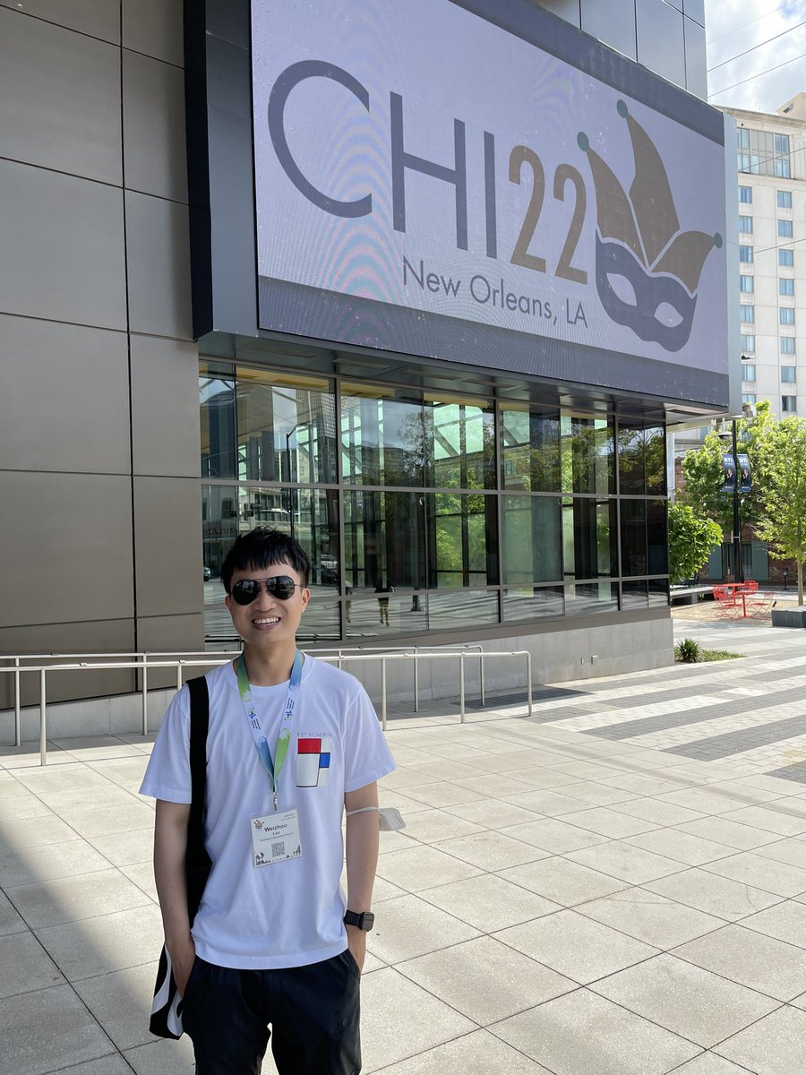 WeizhouLuo's tweet photo. Finally got back home and concluded my first (in-person conference, first-author paper presentation, and student volunteer) experience in #CHI2022. It was quite an exciting adventure and I am really surprised how an in-person conference shaped the connection between people. https://t.co/Kw3qNIeFsN