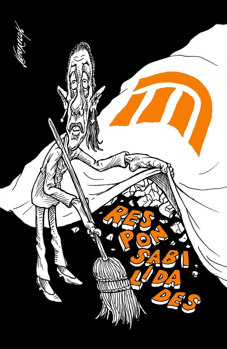 MaguMonero's tweet photo. La señora que oculta la verdad a la vista de todos, sin vergüenza ni pudor, porque, dicen que no son iguales. Cartón de @Nerilicon en @eleconomista https://t.co/Xe1v0046KZ