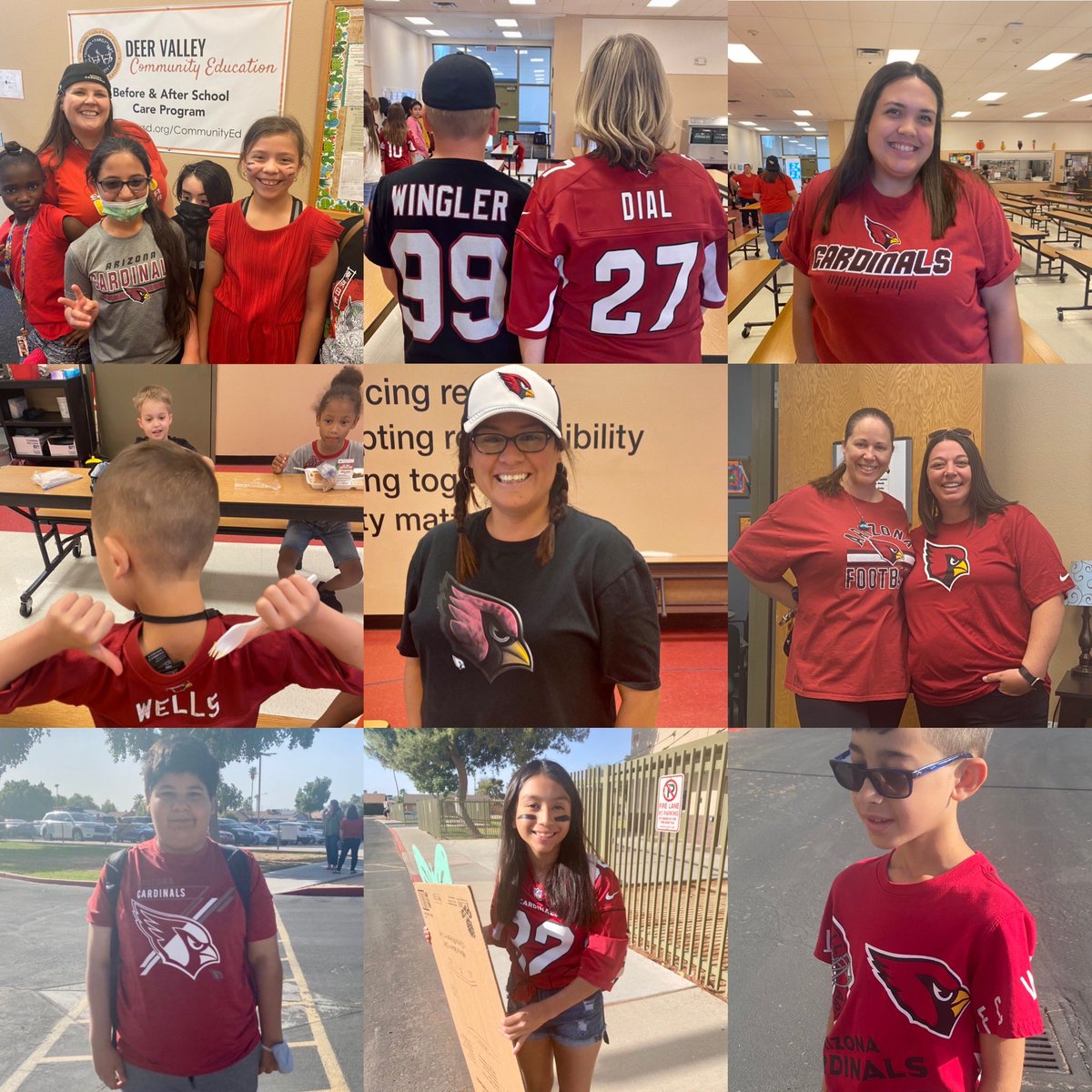 Mrs. Dial was surprised today with a special Arizona Cardinals Spirit Day. This wonderful school knows the way to her ❤️.