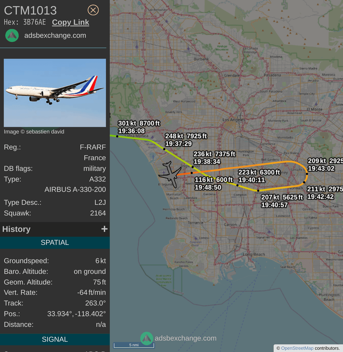 FlottePresident's tweet photo. 🛬 L'Airbus A330-200 🇫🇷 République Française 🇫🇷 immatriculé #FRARF a atterri près de Los Angeles, États-Unis.
Revoir ce vol #CTM1013 : https://t.co/LQpJ9cD7bb https://t.co/AP2ykz4APv