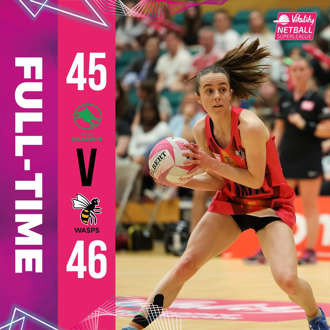 NetballSL's tweet photo. Down to the wire โฌ๏ธ
This one went all the way but visitors @waspsnetball take the win with a last minute goal against hosts @celtic_dragons ๐
What an on-court battle for those all important 3 points ๐ https://t.co/kZryF7h5UZ