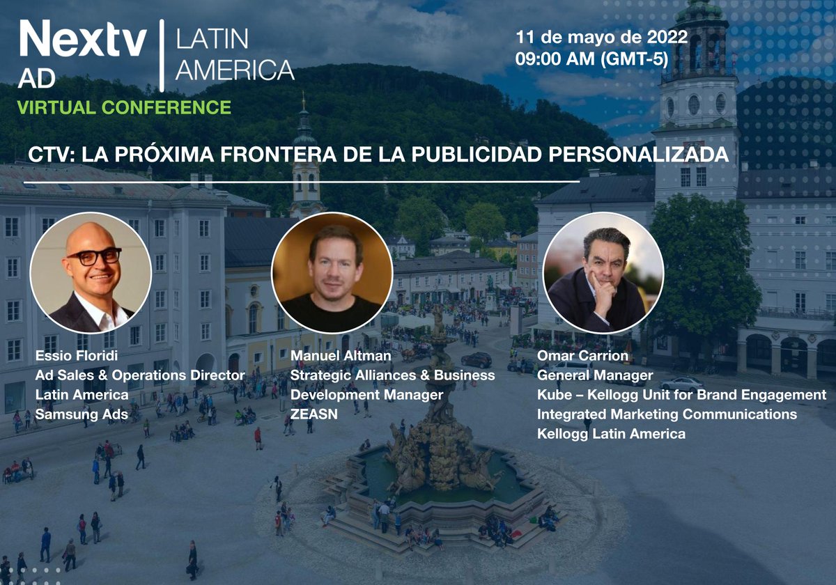 ¡Nextv AD Latin America comienza MAÑANA! 

NO TE PIERDAS NI UN SOLO DEBATE!  10 y 11 de mayo de 2022 - Zona horaria (GMT-5).

Conozca el panel CTV: la próxima frontera de la publicidad personalizada

 AGENDA COMPLETA: lnkd.in/gUEHMZtg

 REGÍSTRATE: lnkd.in/gkNsggKb