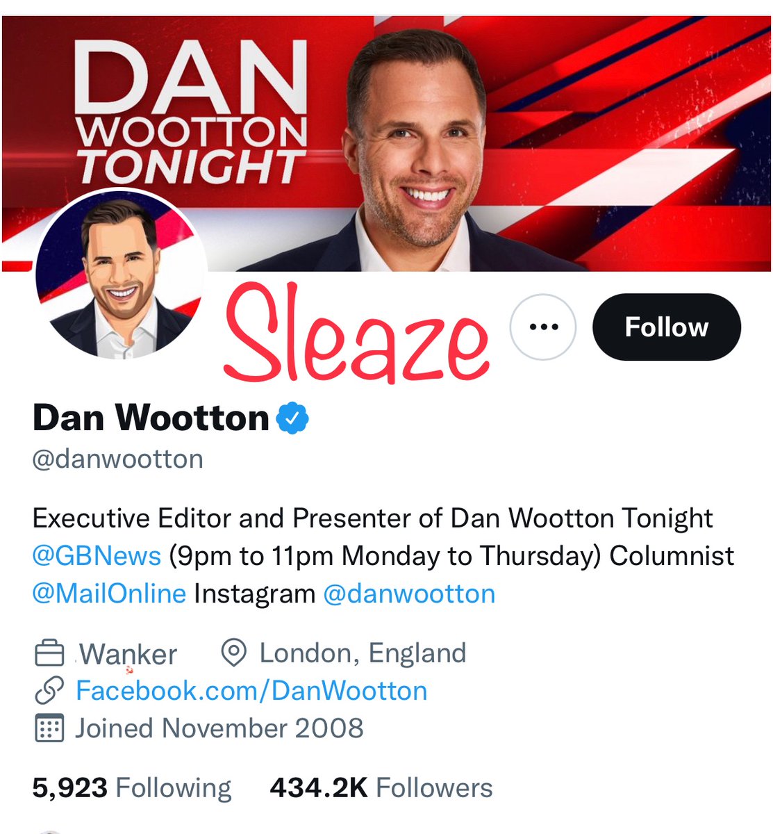 shite_heed's tweet photo. @Tarquin_Helmet I’m hoping you go to town on this cretin (@danwootton ) one day. https://t.co/FdosFeNha5