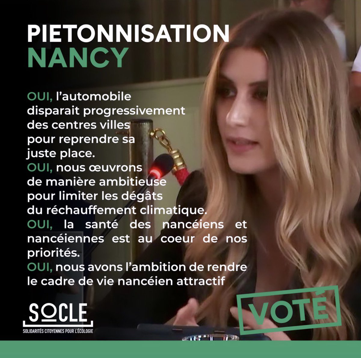 GroupesNECSOCLE's tweet photo. Pietonnisation de Nancy : Votée ✅

Position de notre groupe portée par @Sabrina_bmk 

👉 https://t.co/rqymXKQeMm https://t.co/VRMcvri9U7