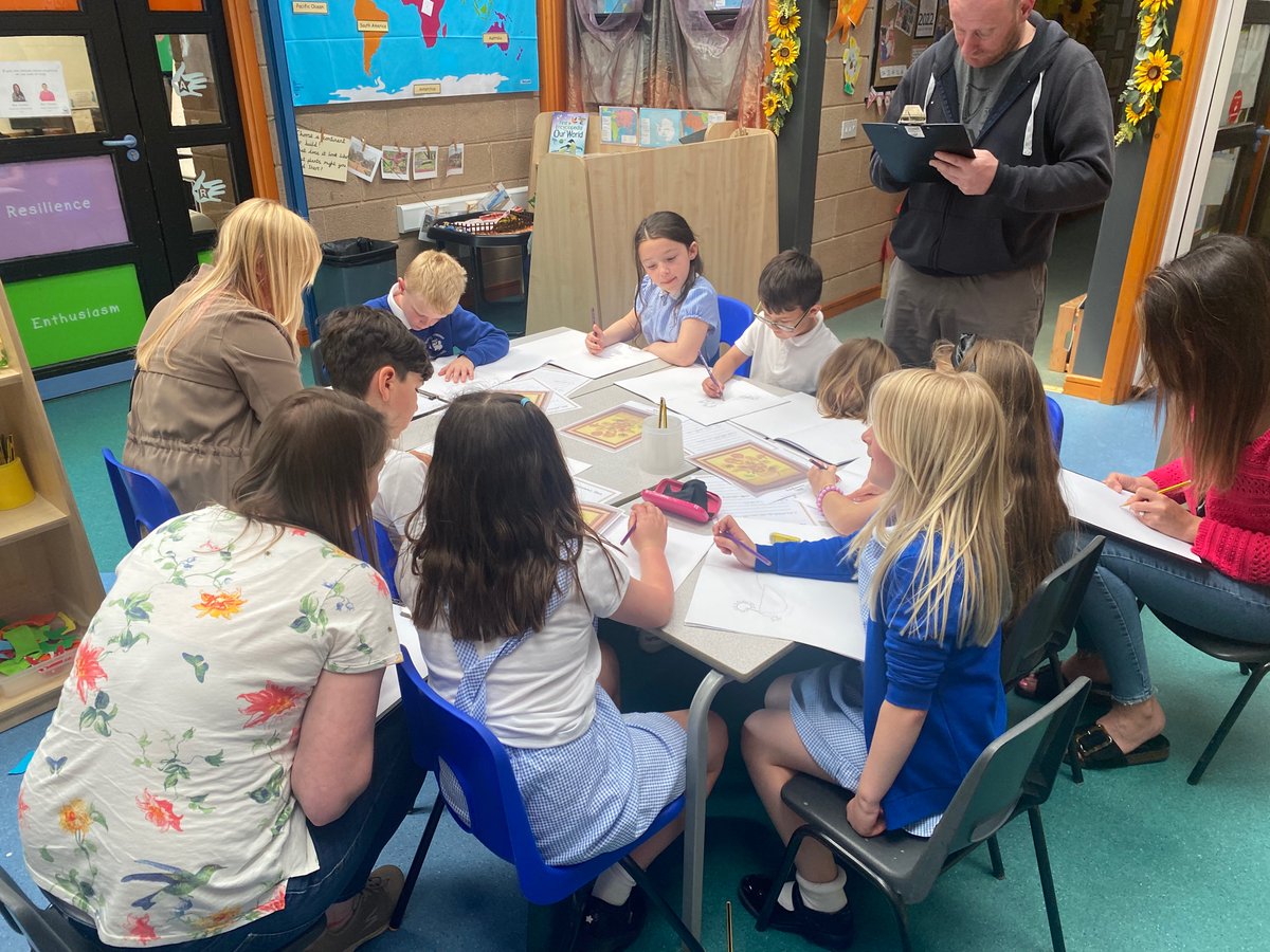 MFinfantschool's tweet photo. Thank you so much for all the parents and carers who joined Dolphins for our art session today! 🎨 we had a fantastic time learning about Vincent Van Gogh and improving our sketching skills. Some very proud children AND parents! #MFdolphins #MFart https://t.co/N3xo6W2J2R