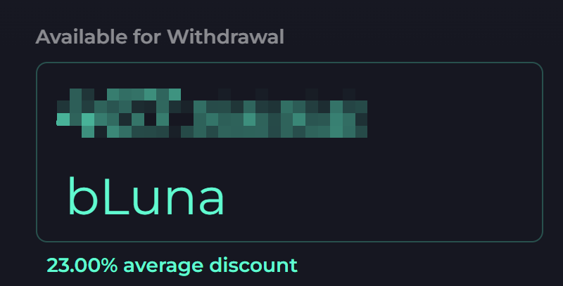 What's better than getting cheap $LUNA?

Getting a 23% discount off of cheap $LUNA.

Heh. Thanks $KUJI. Feels good.