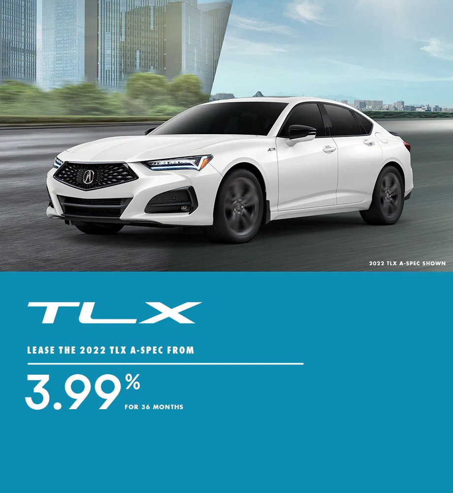 MarkhamAcura's tweet photo. SPRING INTO ACTION. Drive the conversation with the 2022 TLX A-Spec. Reserve your 2022 TLX A-Spec (Model Code: UB6F5NKN) lease from $298† bi-weekly, $5,850 down payment at 3.99% for 36 months. Contact us for more details > https://t.co/XTR0LXR2OQ https://t.co/exlEvPlrjW