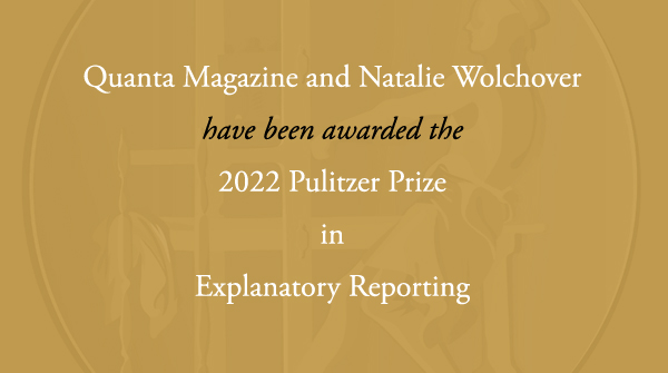 QuantaMagazine's tweet photo. Thank you, @PulitzerPrizes committee. We feel deeply honored and thrilled, particularly for this recognition of our wonderfully talented and hard-working colleague @nattyover, who has been a big part of Quanta since the beginning. https://t.co/Zu9Hy5VpjO https://t.co/WFFTdEyabq