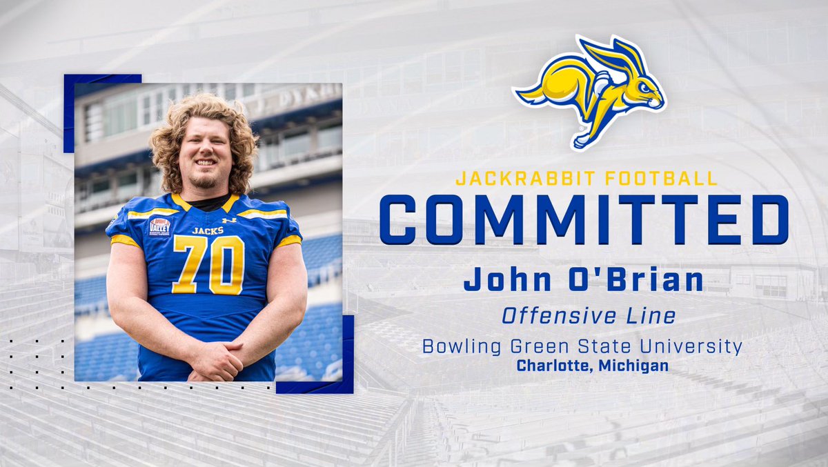 johnrobrian's tweet photo. One door closes and another opens. Blessed to say I’ll be grad transferring and using my last two years of eligibility at South Dakota State University! https://t.co/02c1vw05s0