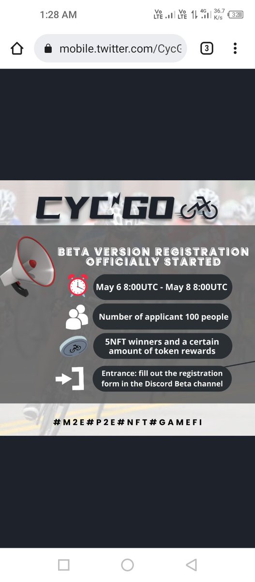 AK38164885's tweet photo. Dear guys it's a best think ever you seen this, this like because we all are part of CYCGO. 

@rabidul_islam @Suzuka06400363 @SpeiserYago @som1_someone_ 

@CycGo_M2E 
#nft #NFTGiveaways #M2E #STEPN #cryptocurrency https://t.co/pnnjVsNoQZ