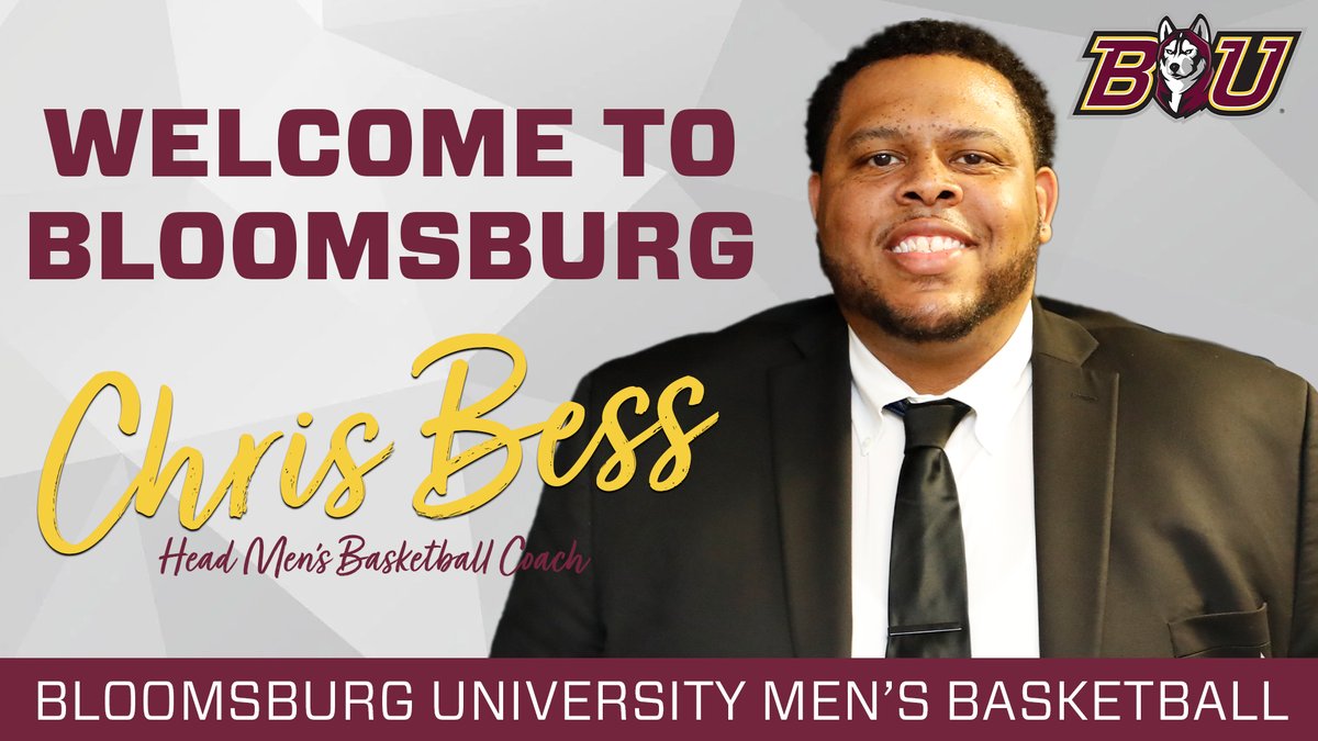 GoBUHuskies's tweet photo. Welcome to Bloomsburg, Chris Bess! Coach Bess has been named the 22nd head coach of the @HuskiesMbb team! 

STORY: https://t.co/GNtatlby4T

#Unleashed https://t.co/bw5bBN6OqD